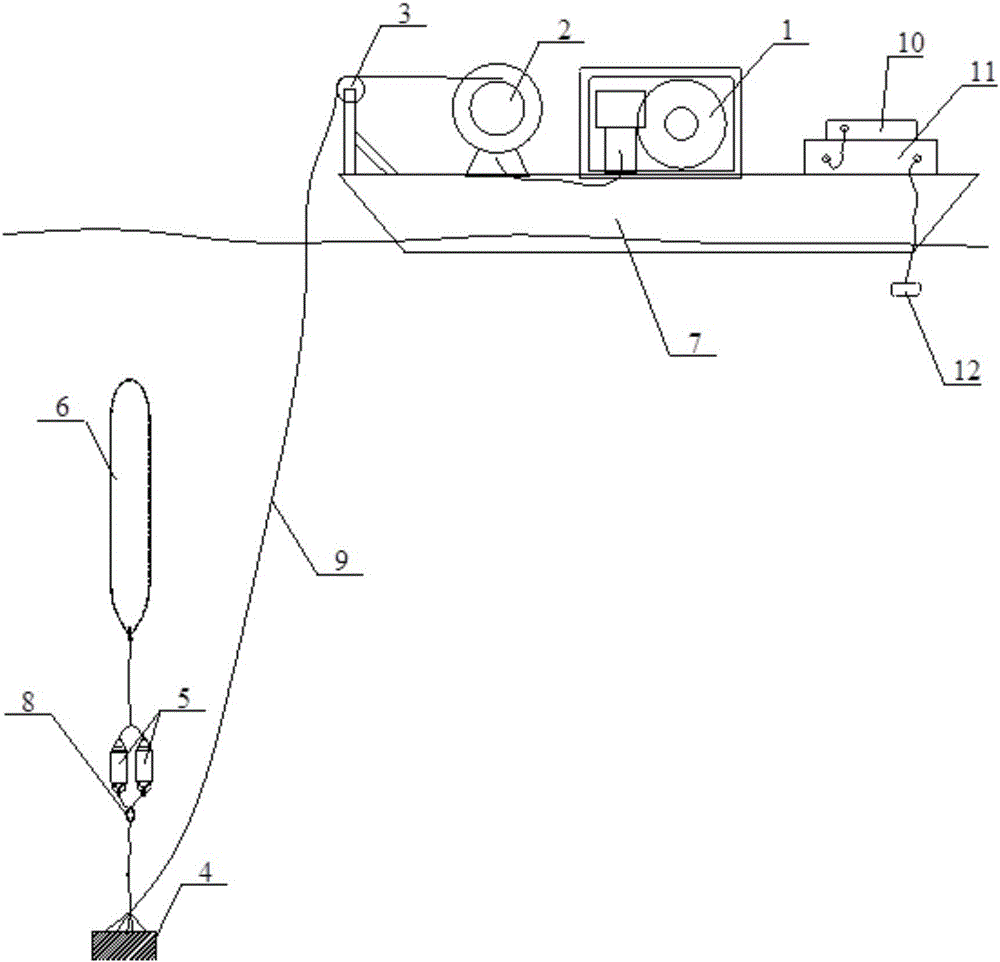 Large-load underwater releasing and recovering system