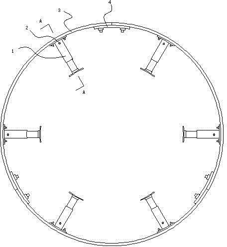 Built-in tire burst emergency device used for vacuum tire and equipped with multiple oil cylinders