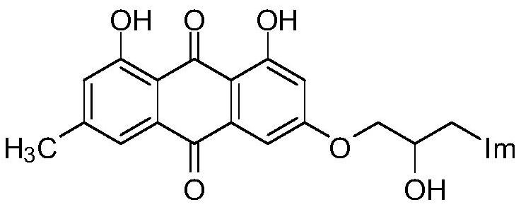 Emodin azole alcohol compound and application thereof
