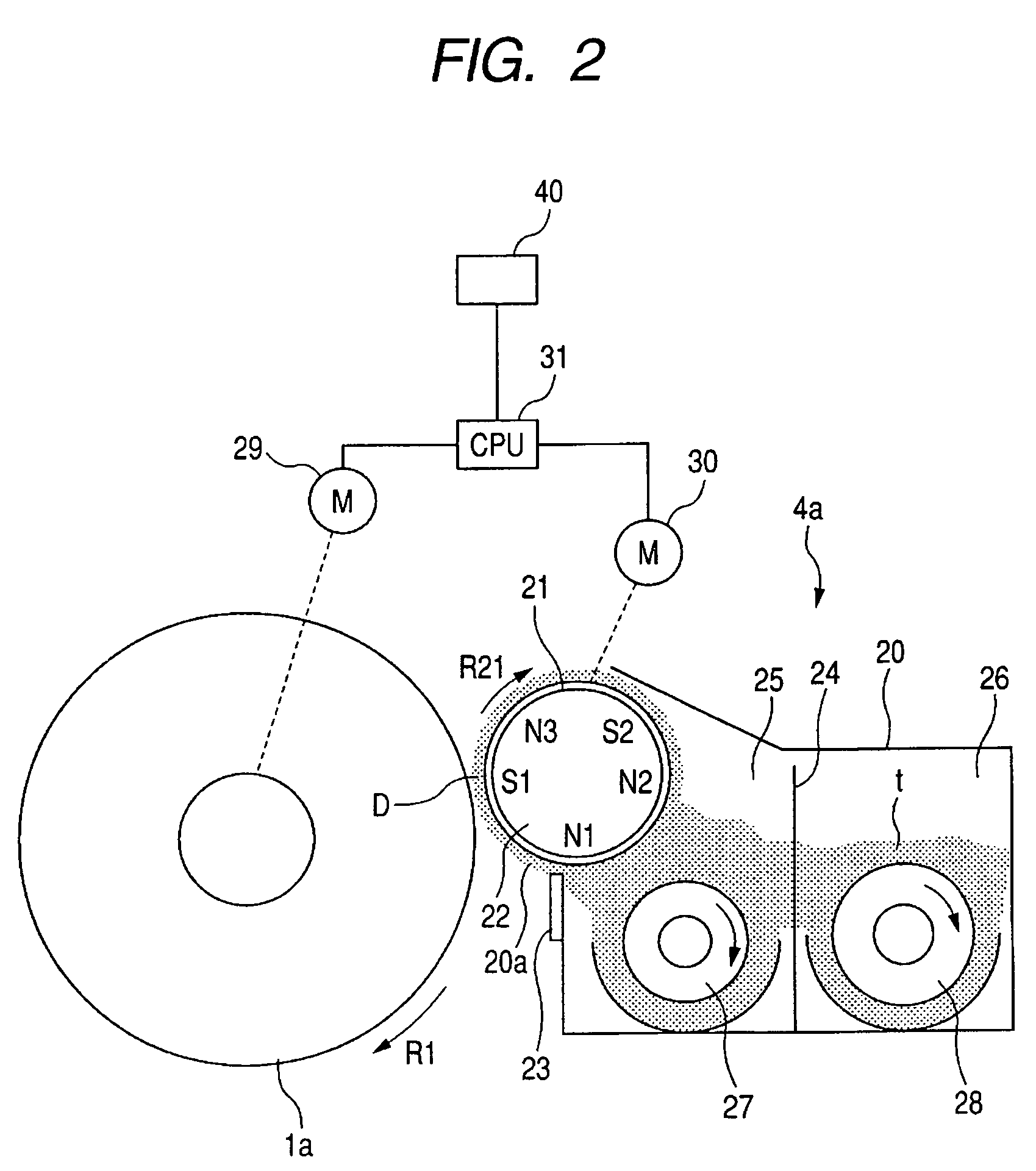 Image forming apparatus wherein a speed of a developed carrying member is controlled relative to a speed of an image bearing member