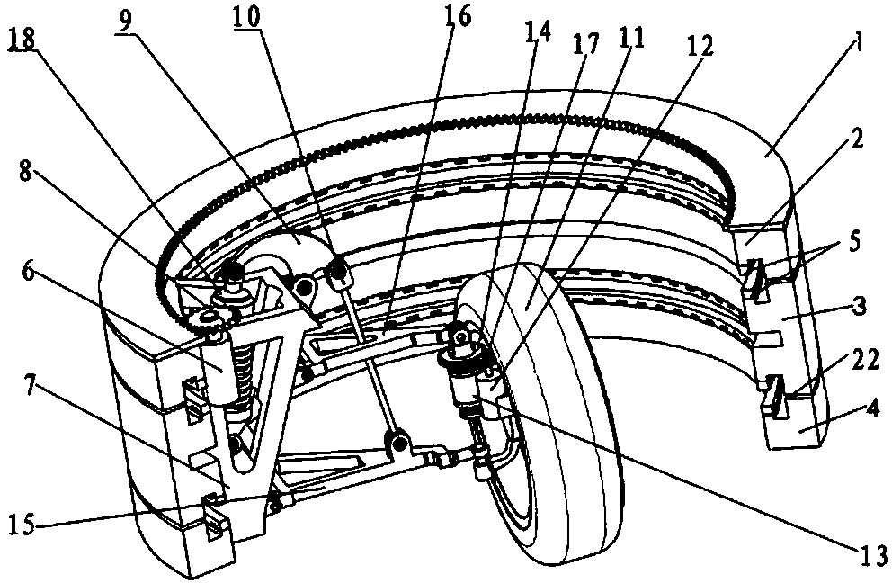 Independent steering device for rail-mounted four-wheel-drive electric automobile
