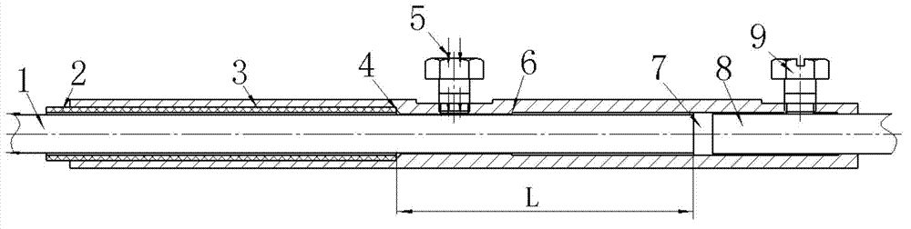 Tool for loading protective sleeve to automobile drag cable and loading method thereof