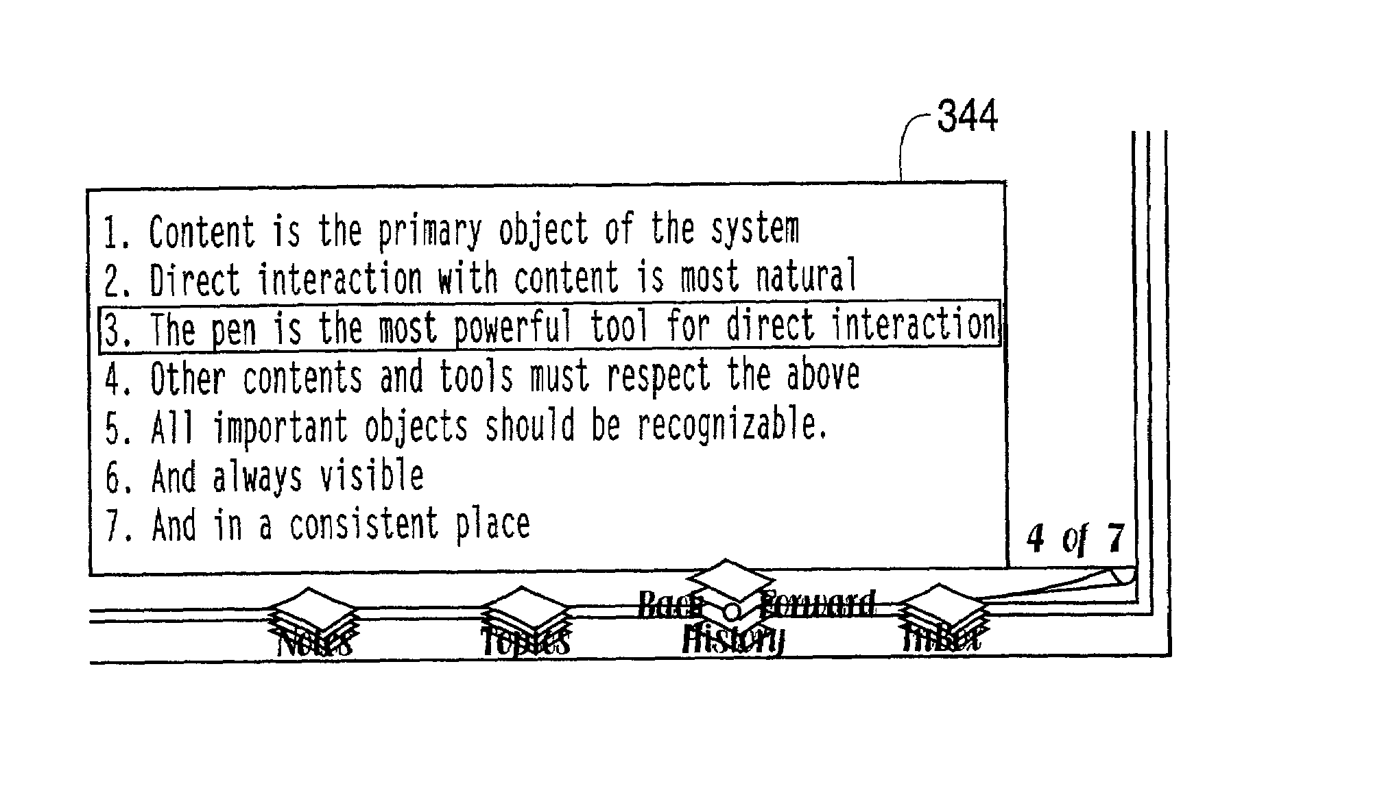 Pen-based interface for a notepad computer