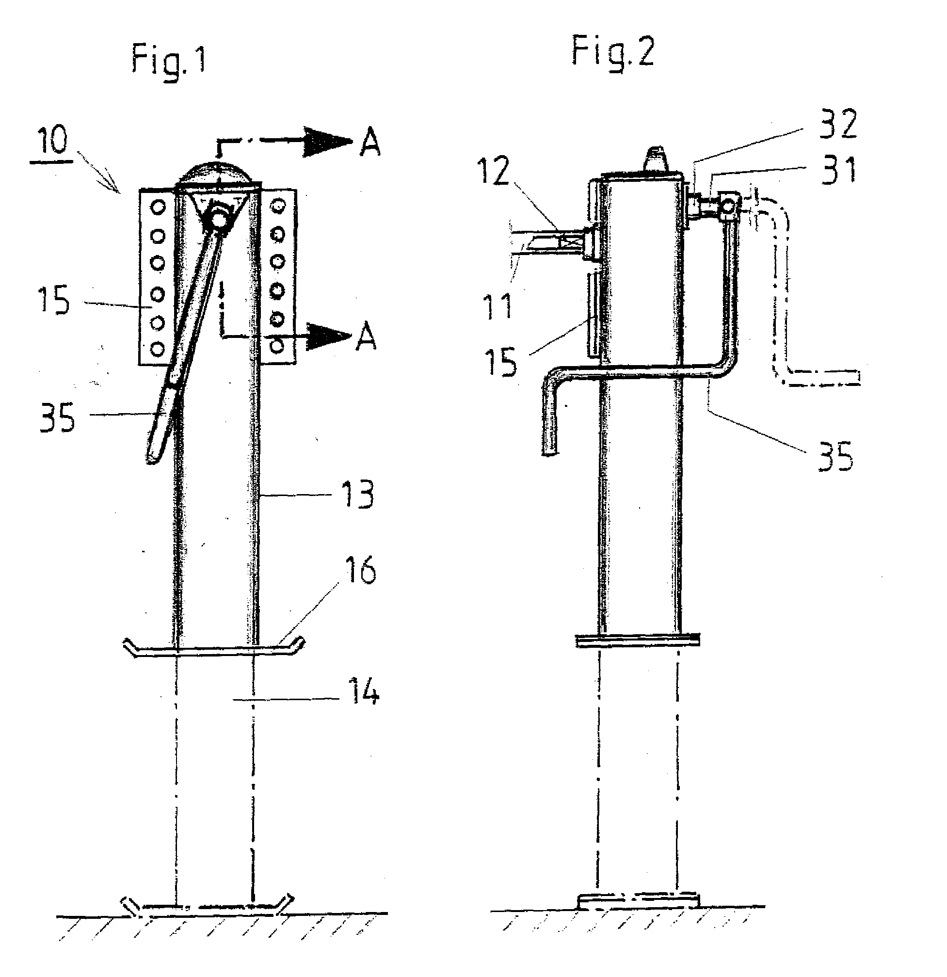Height-adjustable support for semitrailers or the like