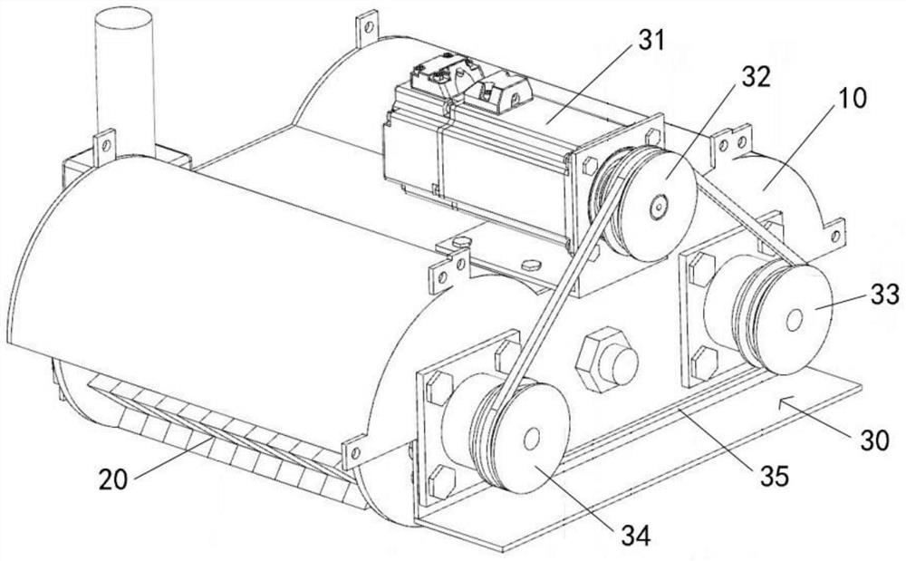 A device for cleaning and grinding attachments on the surface of large metal structures