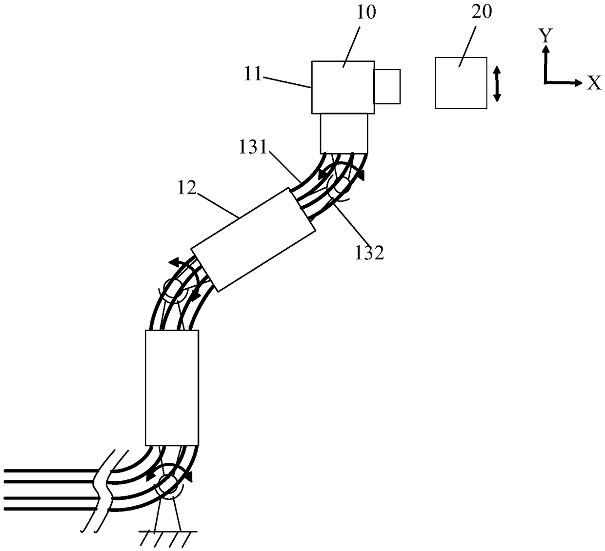 Automatic charging device and automatic charging system with concealed arrangement of lines