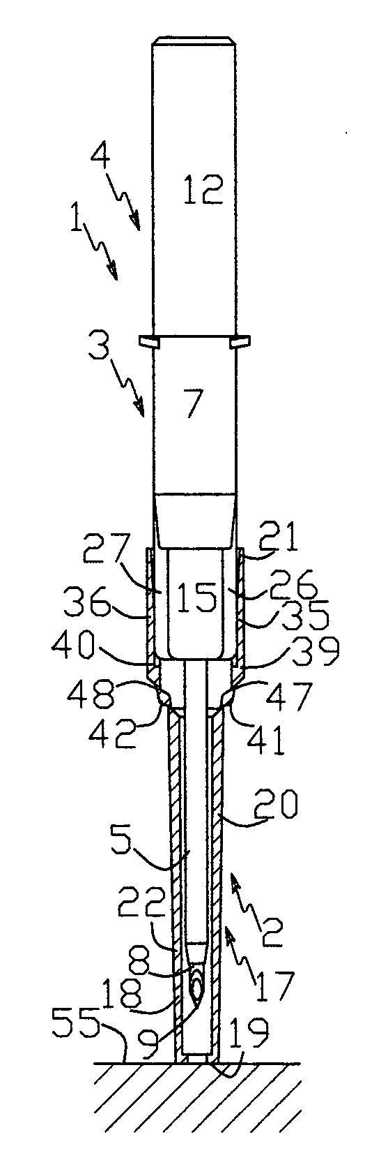 Puncturing device with a needle shield and a method for needle shield removal