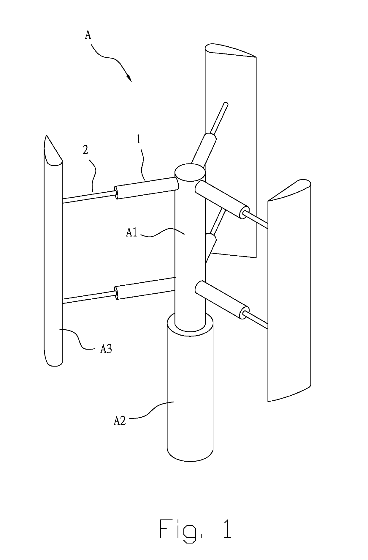 Vertical axis wind turbine with a telescopic rotational diameter