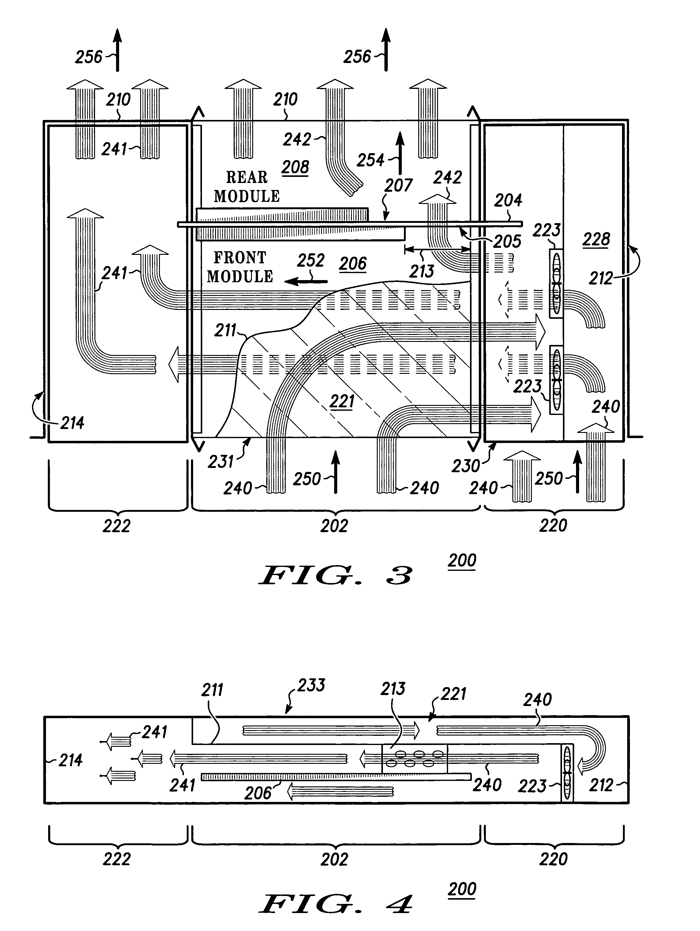 Method and apparatus for cooling a module portion