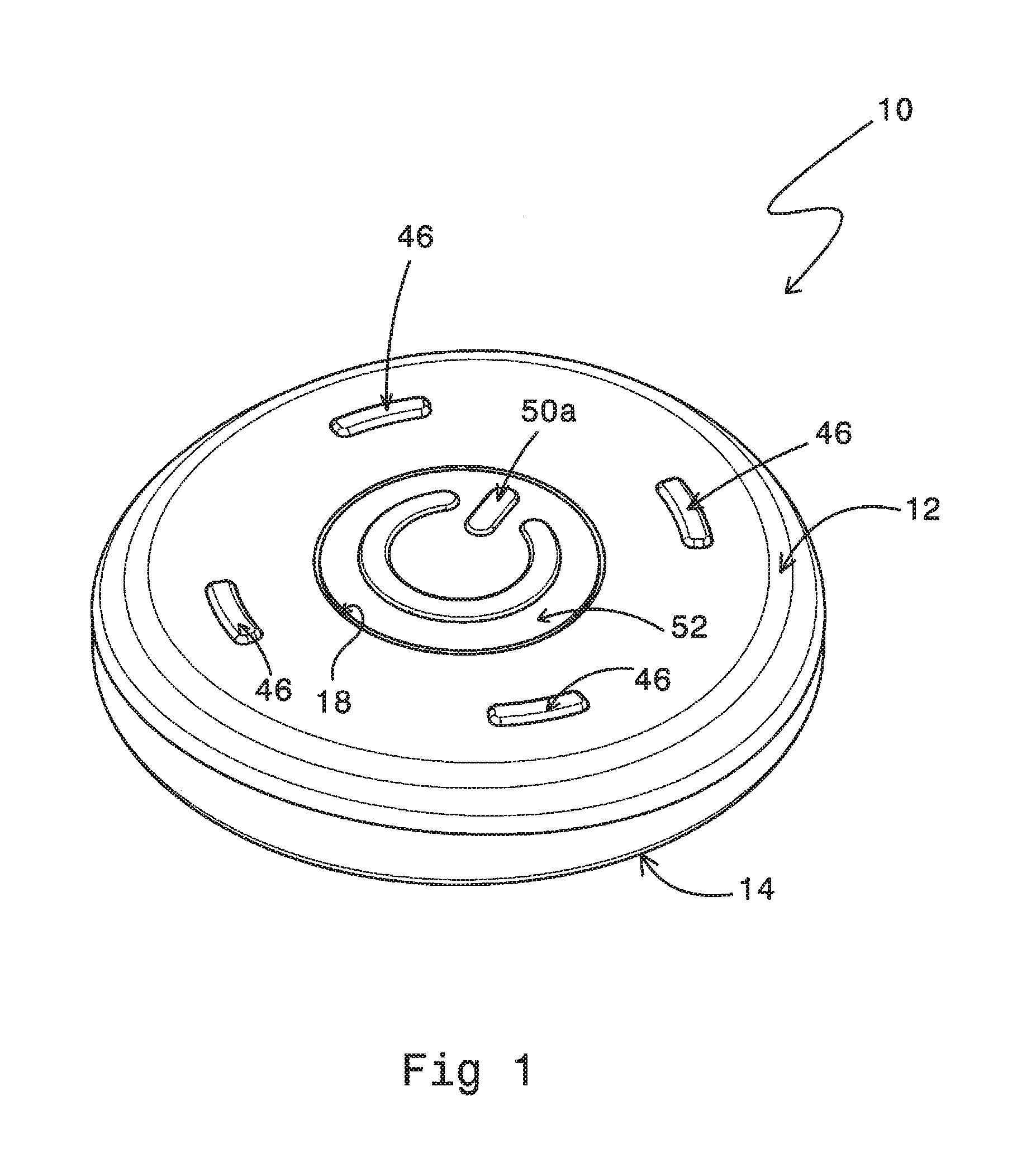 Healing disc, a pain management assembly incorporating the disc, and a method of using the same