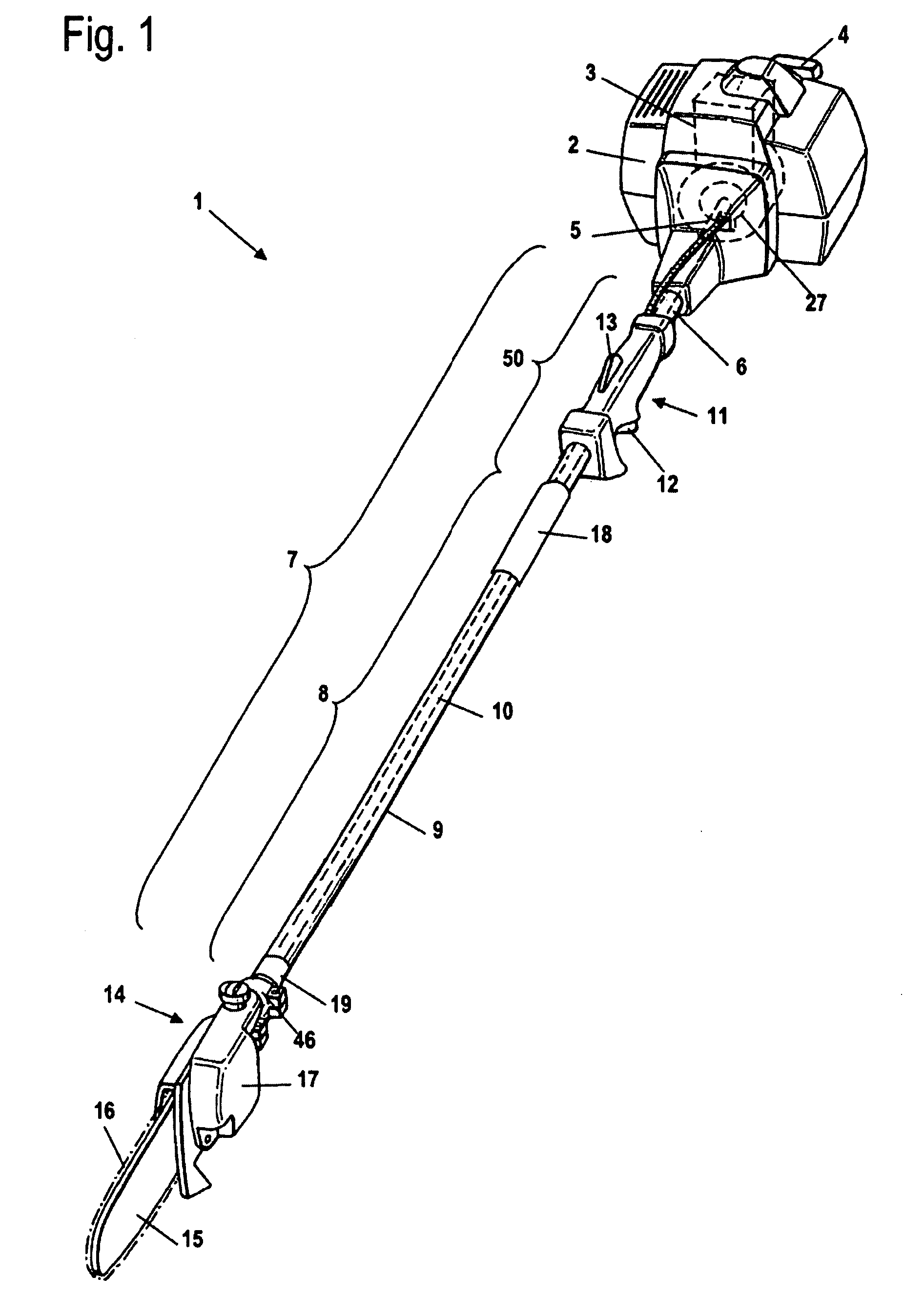 Portable, Manually-Guided Implement and Shaft System Therefor