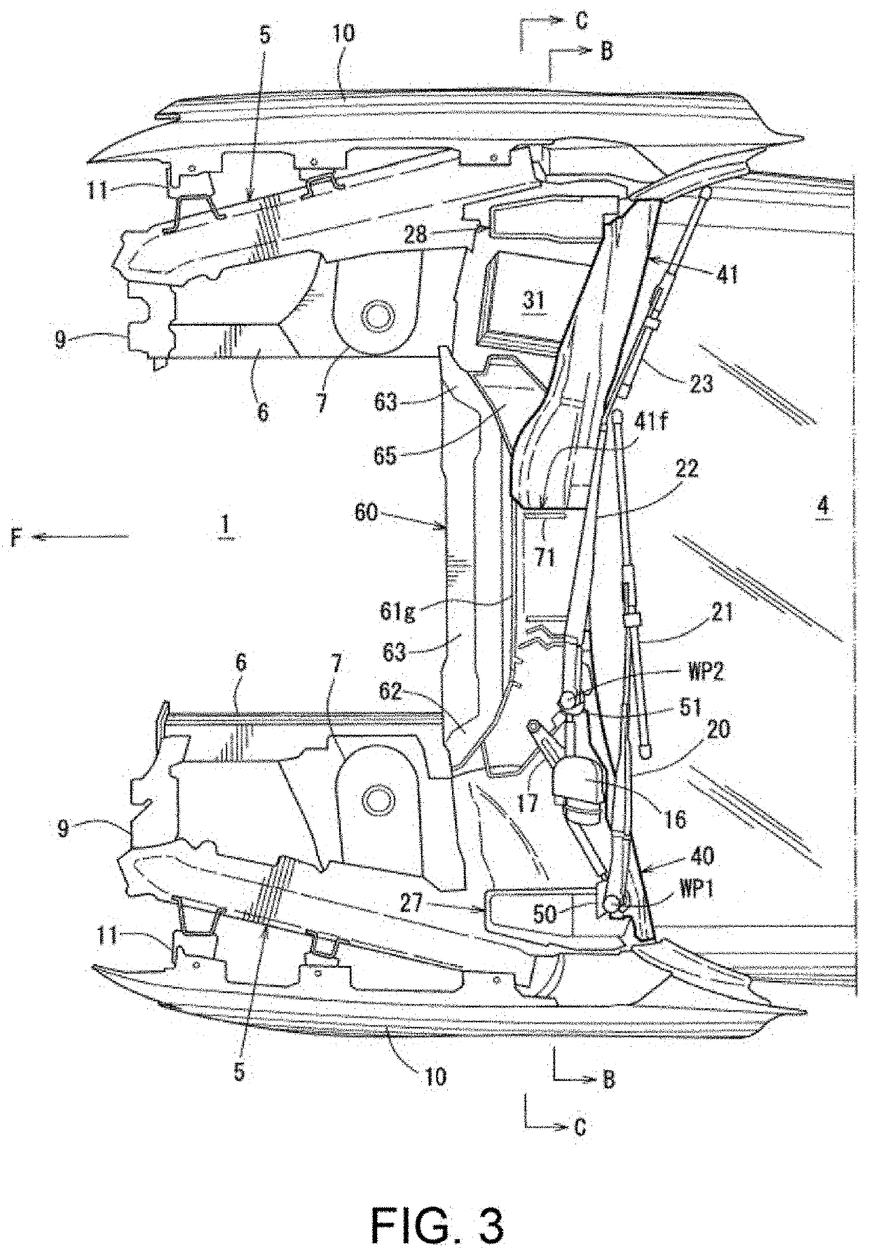 Front structure of vehicle