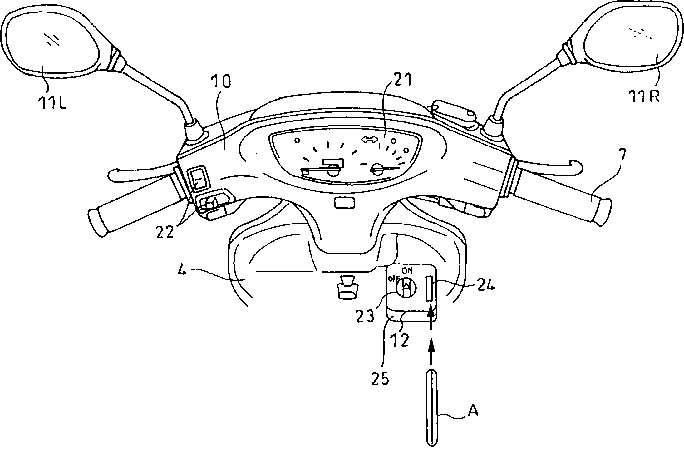 Anti-theft device for matorcycle