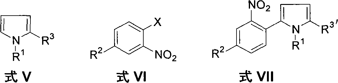 Method for preparing 2-(2-nitrophenyl) pyrrole and 2,5-bis(2-nitrophenyl) pyrrole compounds