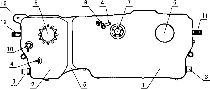 Combined type dual fuel oil tank