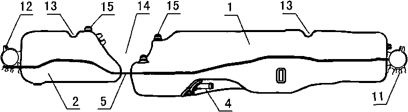 Combined type dual fuel oil tank