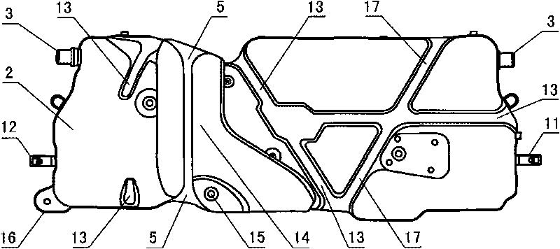 Combined type dual fuel oil tank