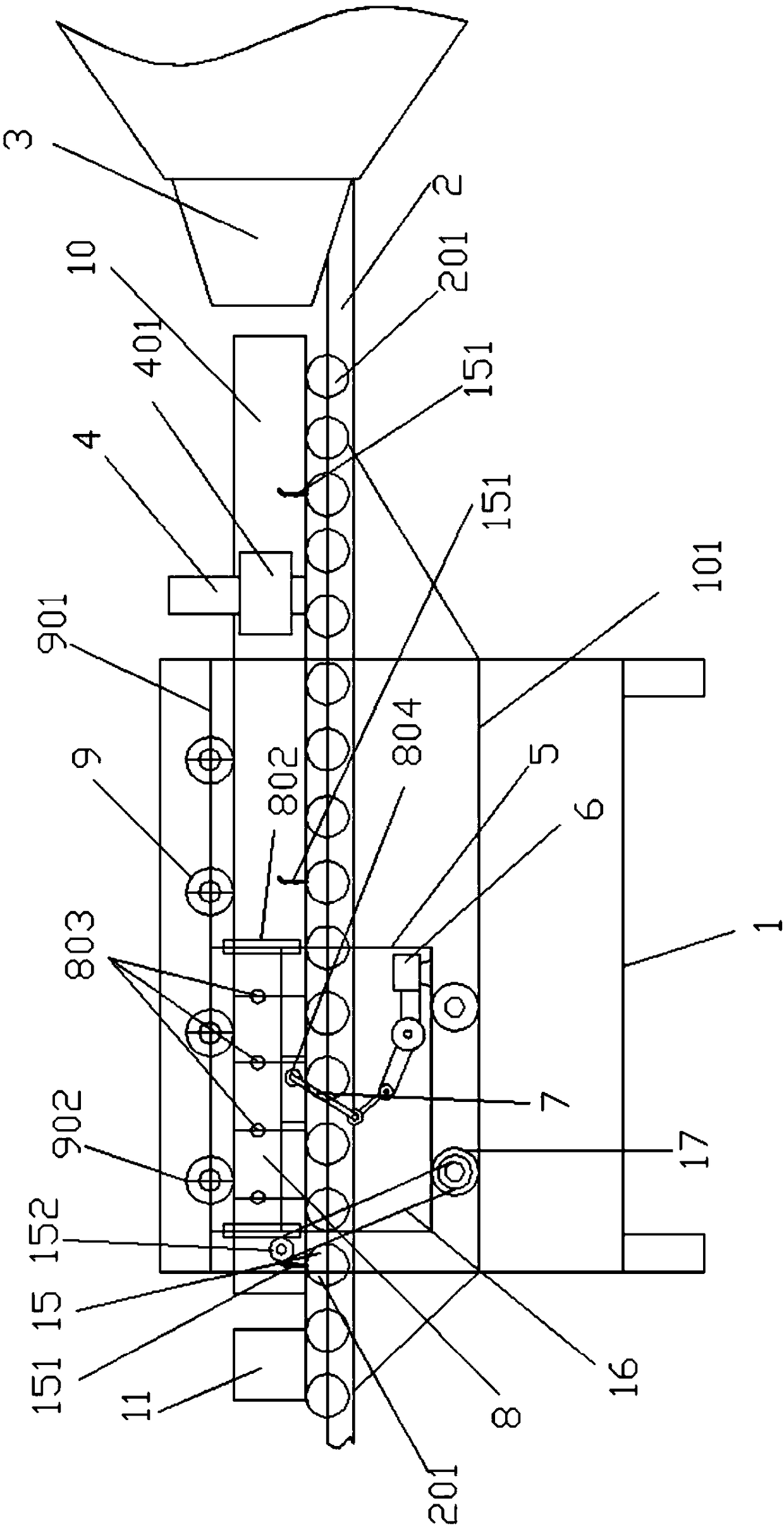 Energy-saving type mud-head-free automatic green brick cutting device