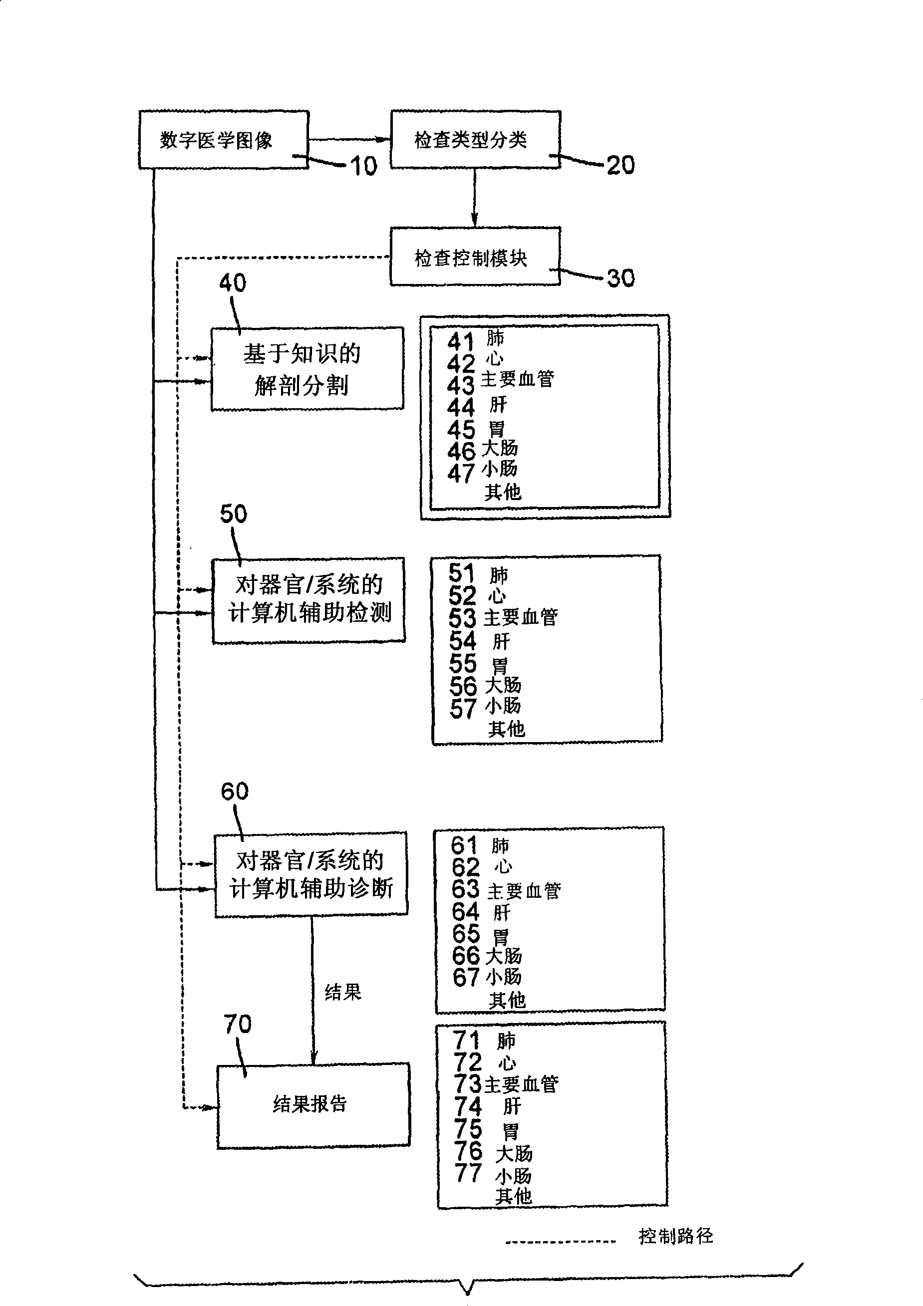 Cad detection system for multiple organ systems