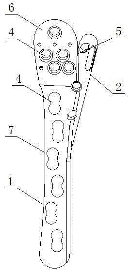 Arc-shaped steel plate for fixation of fracture of femur