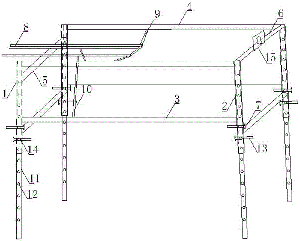 Convenient and stable height-adjustable roadway side anchor cable construction platform