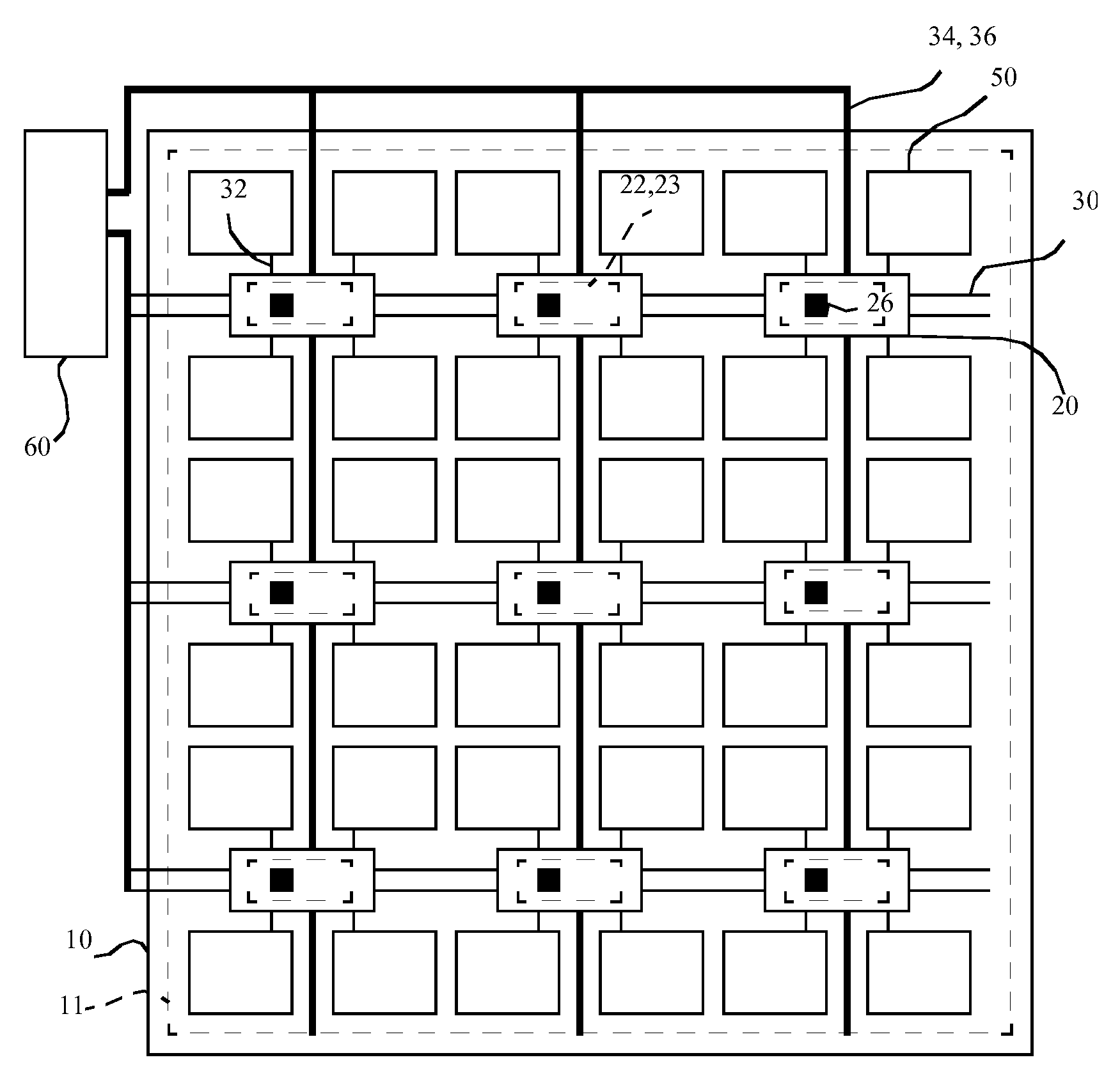 Optically testing chiplets in display device