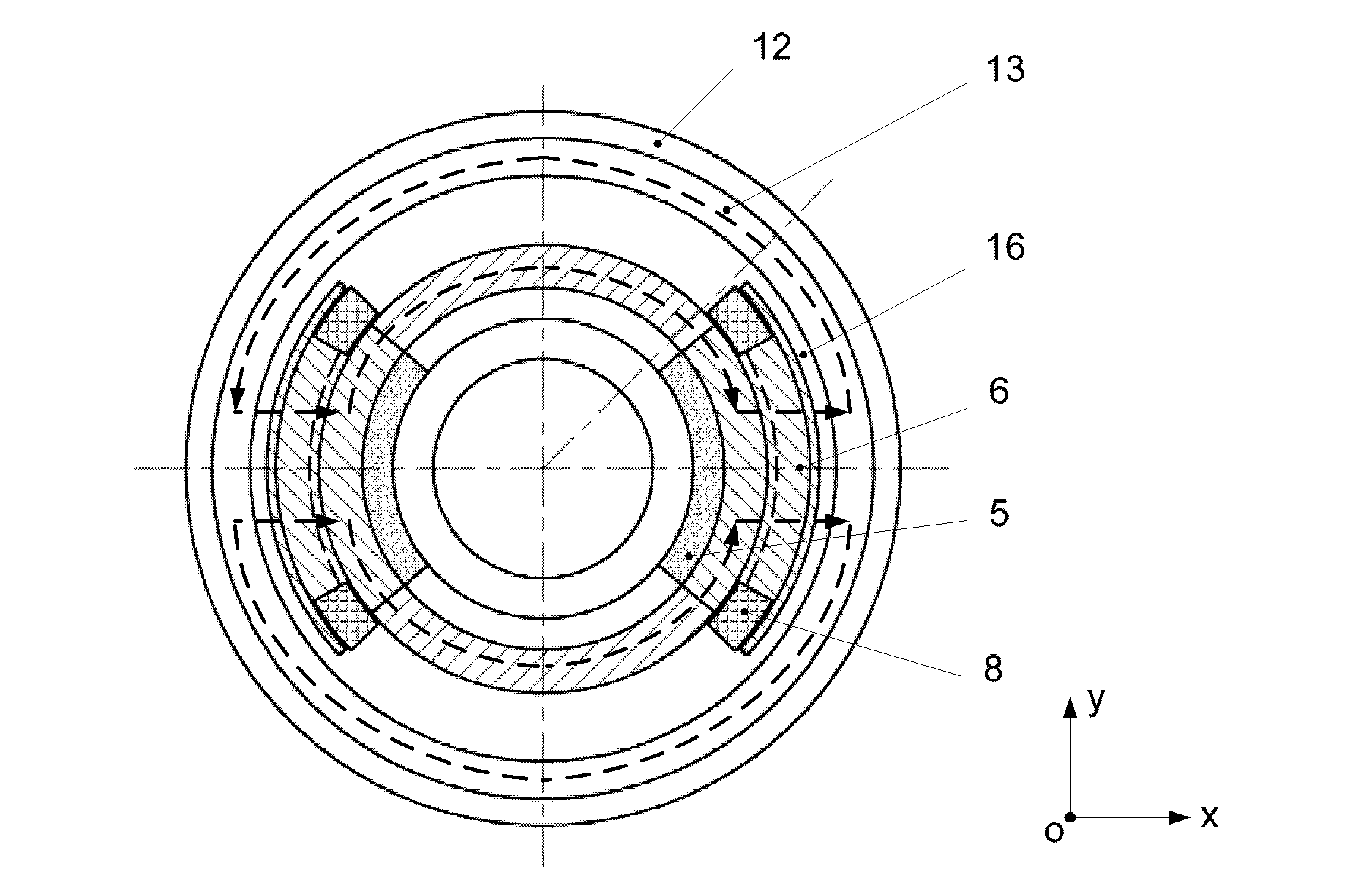 Radial decoupling taper magnetic bearing with three degree of freedom