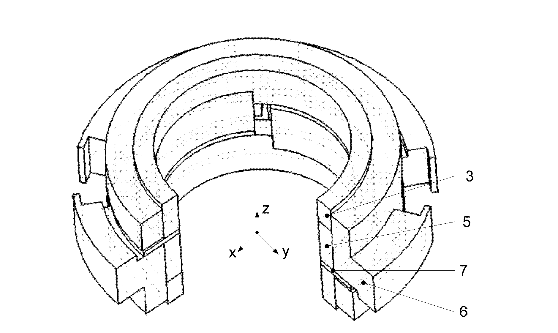 Radial decoupling taper magnetic bearing with three degree of freedom