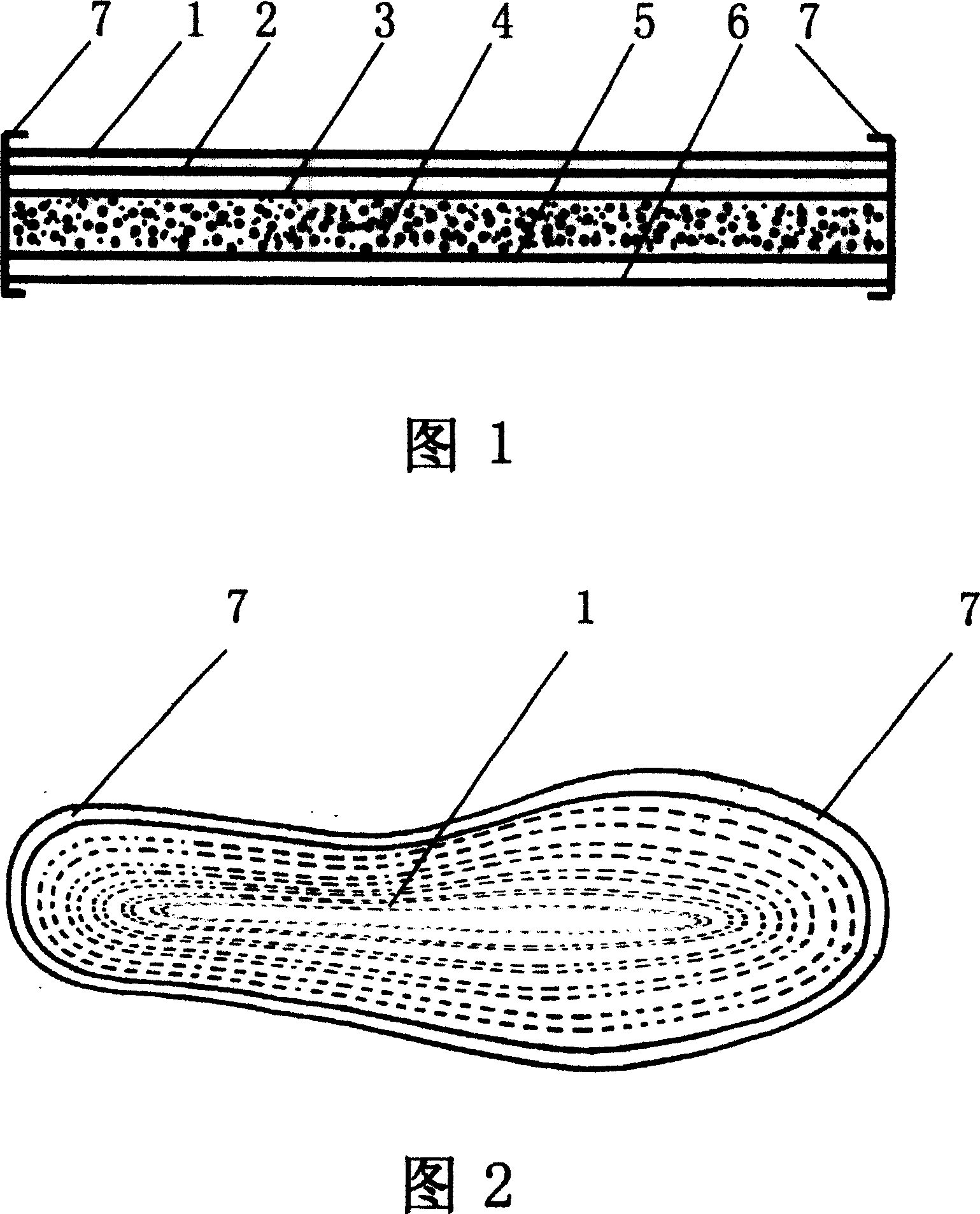 Shoe pads of odor treatment and sucking sweat, and preparation method