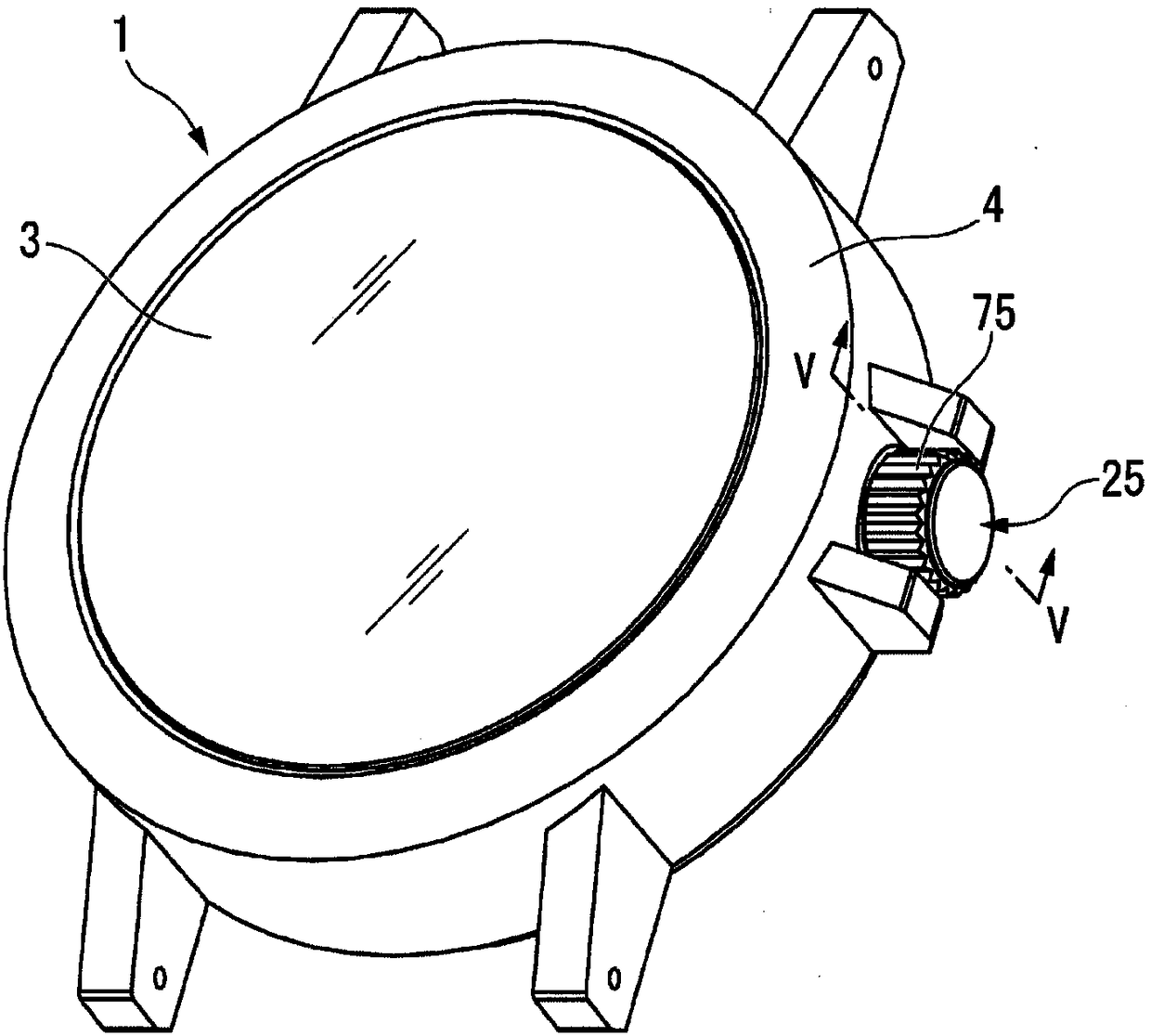 Crown lock mechanism-installed timepiece