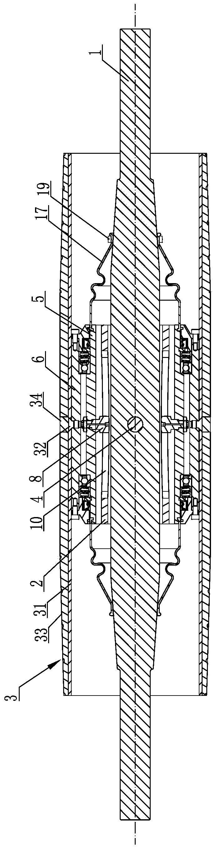 Four-direction belt conveyor self-deviation-adjusting roller with axial displacement