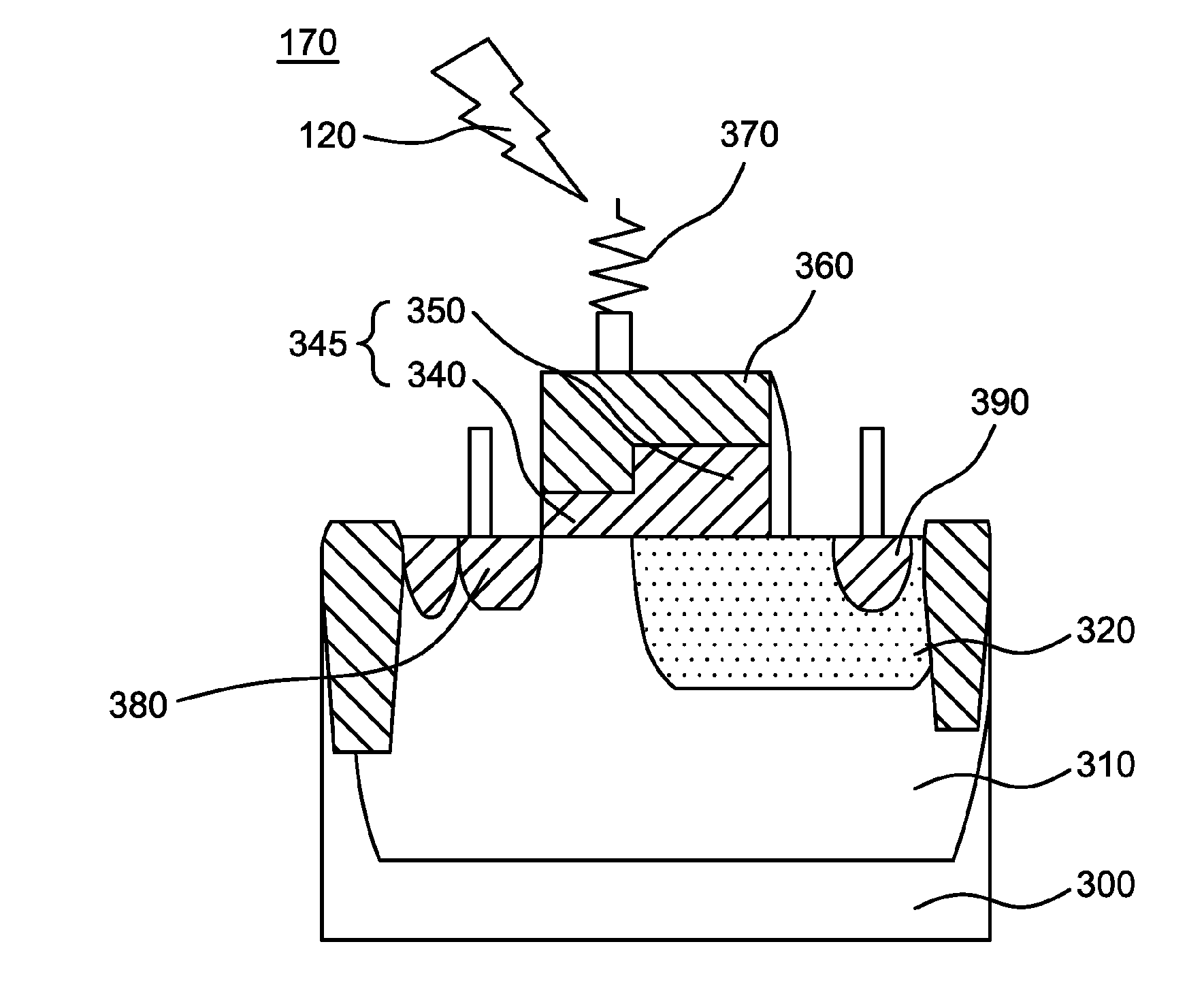 Semiconductor device in a level shifter with electrostatic discharge (ESD) protection circuit and semiconductor chip