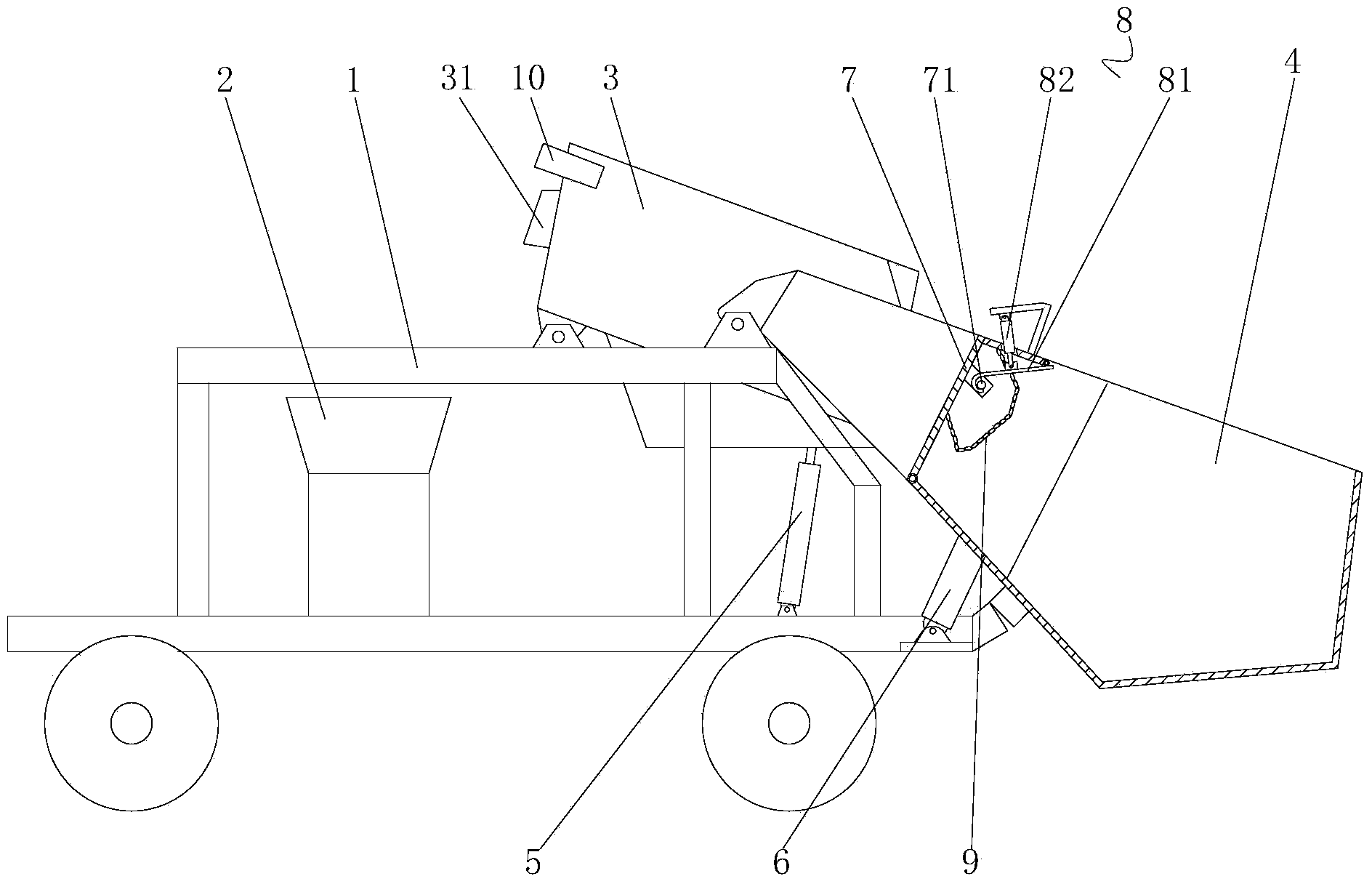 Double hopper device for full-automatic material loading slurry sprayer