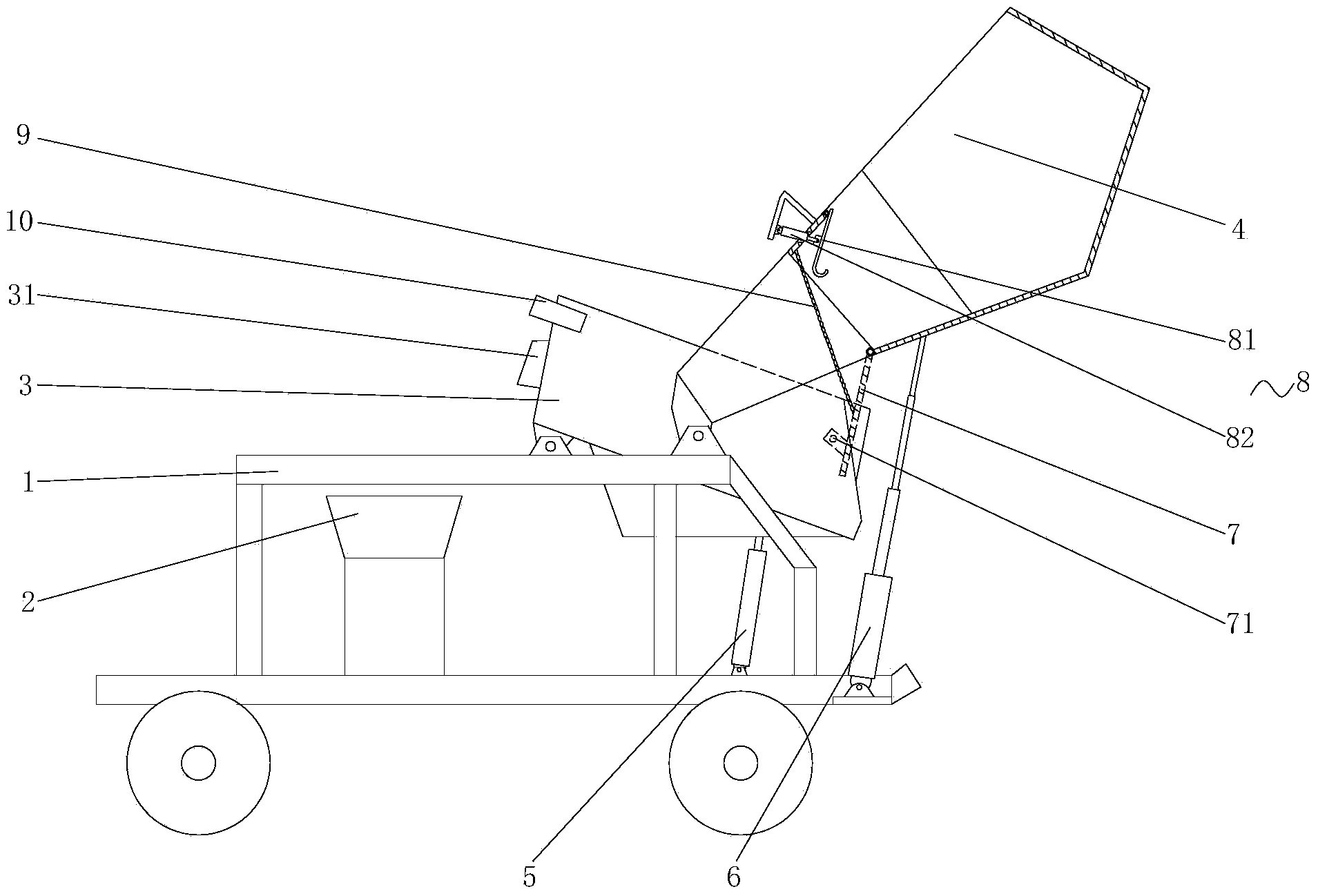 Double hopper device for full-automatic material loading slurry sprayer