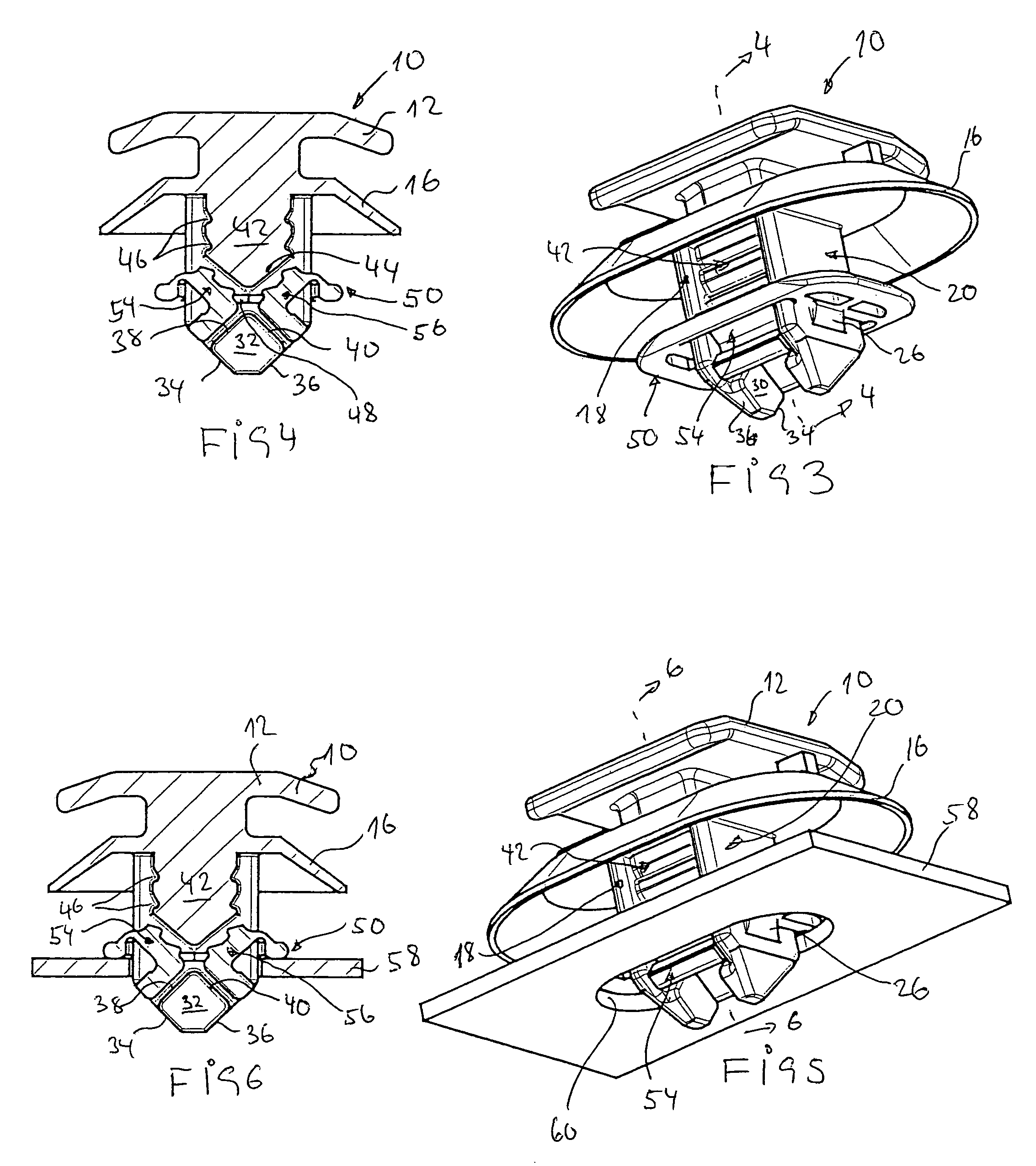 Fastener element for connecting a structural part to a support part