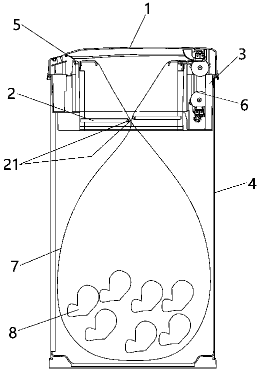 Garbage bin with deodorant bag clamping mechanism