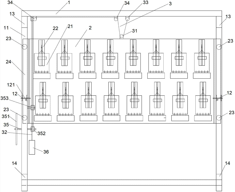 Lifting and descending device for electric energy meter checking device