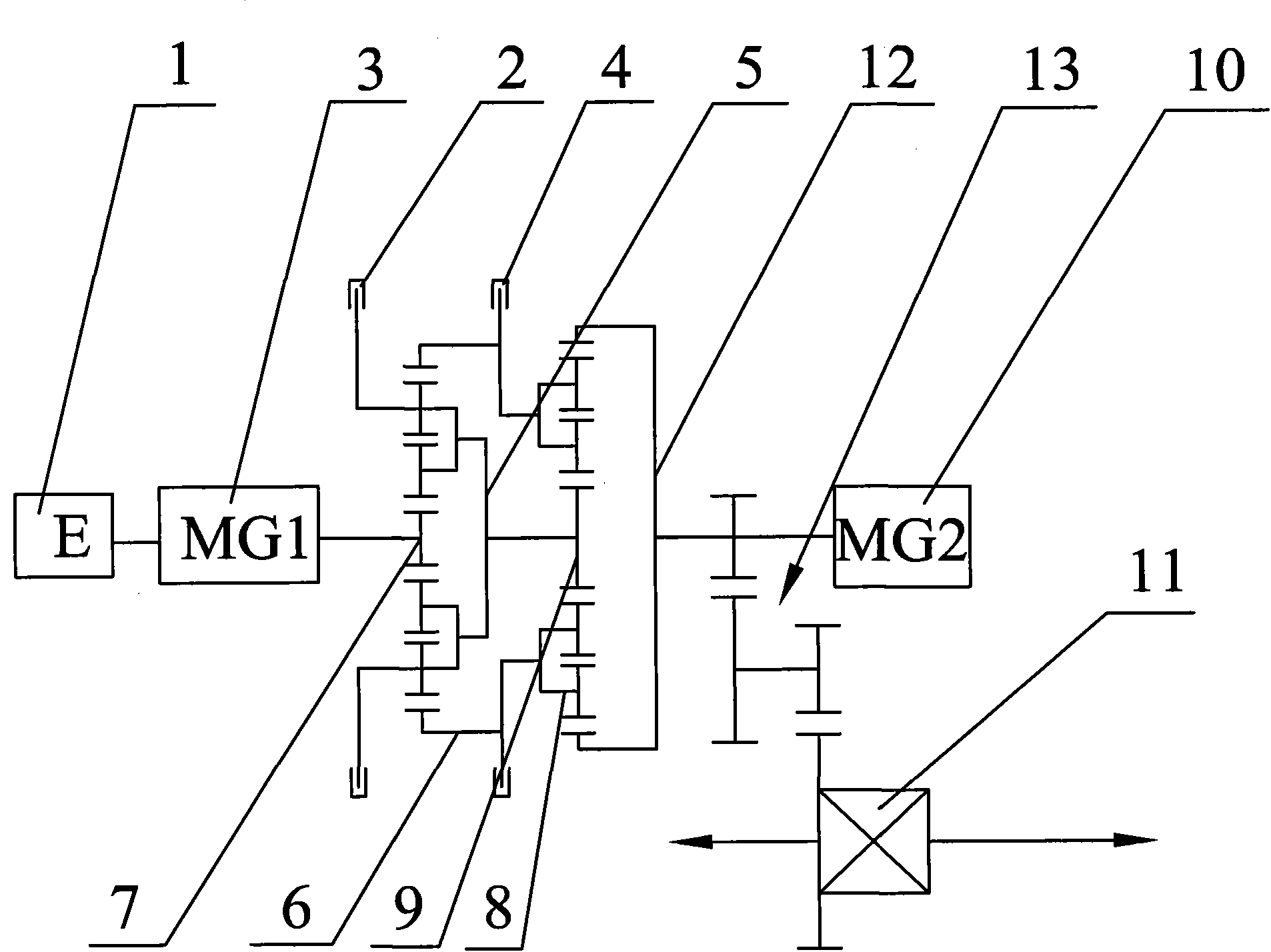 Hybrid driving system and vehicle including same