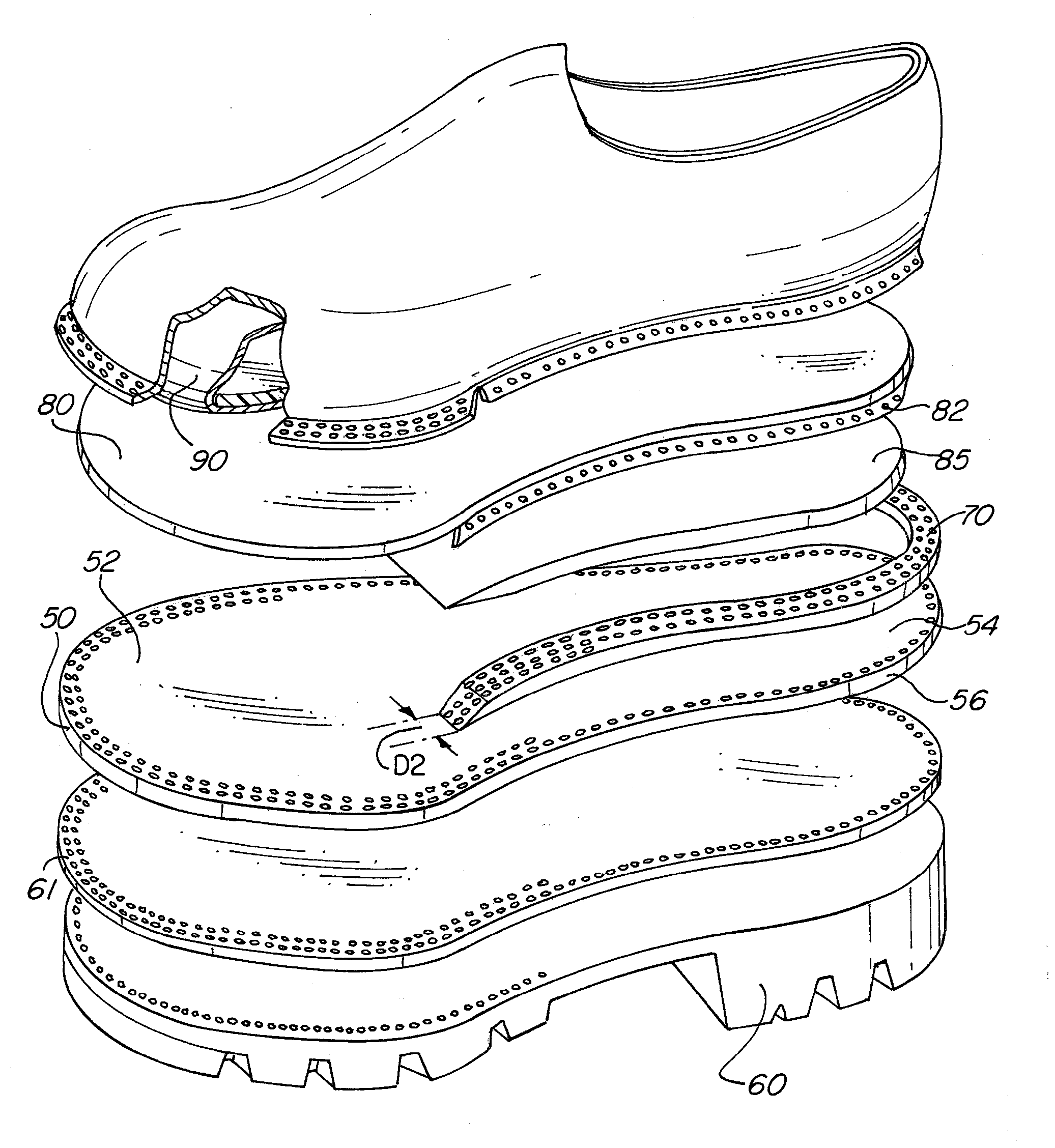 Method and apparatus for a shoe with improved construction