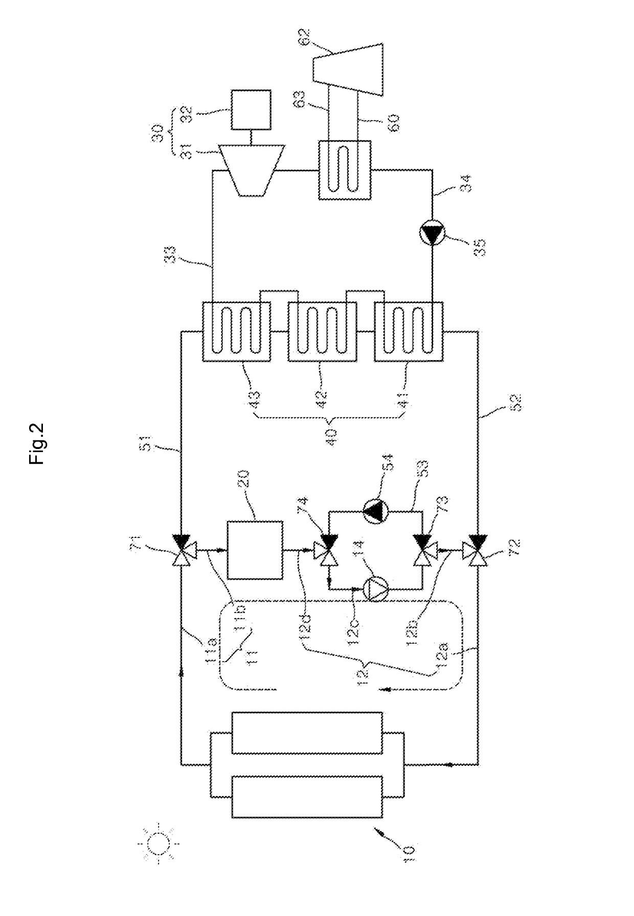 Solar thermal power generation system using single hot molten salt thermal energy storage tank