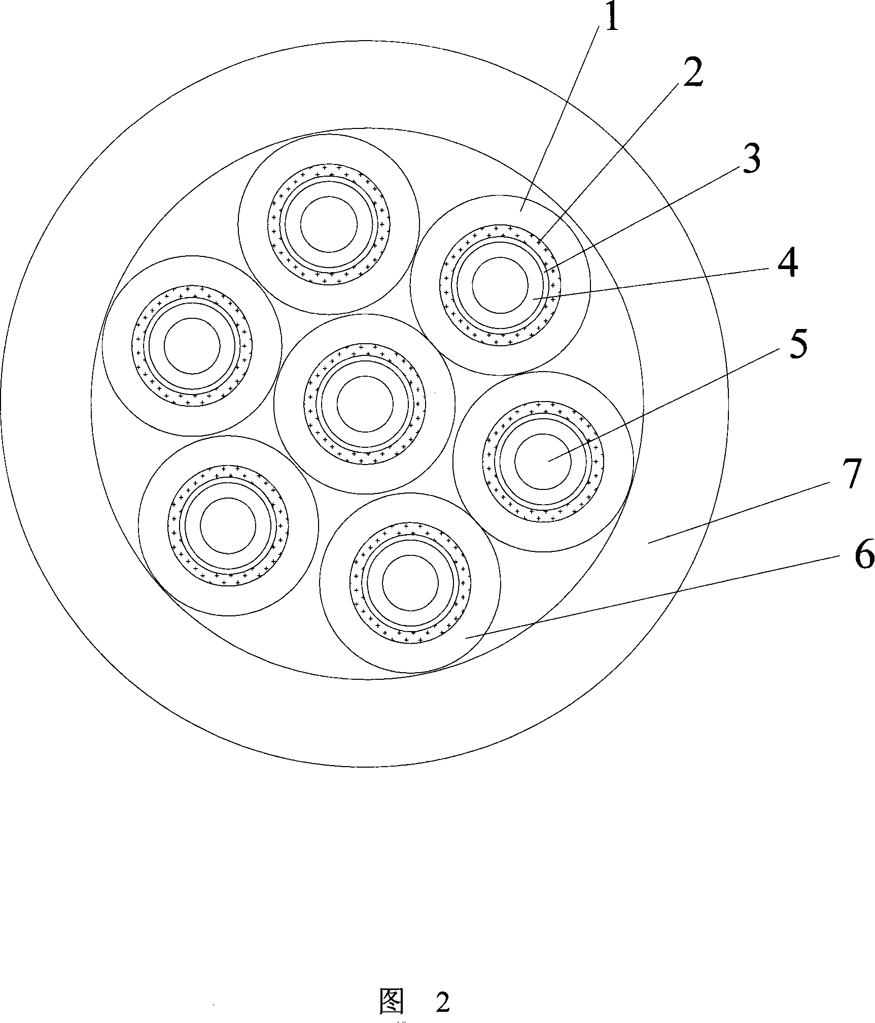 Multi-core coaxial cable