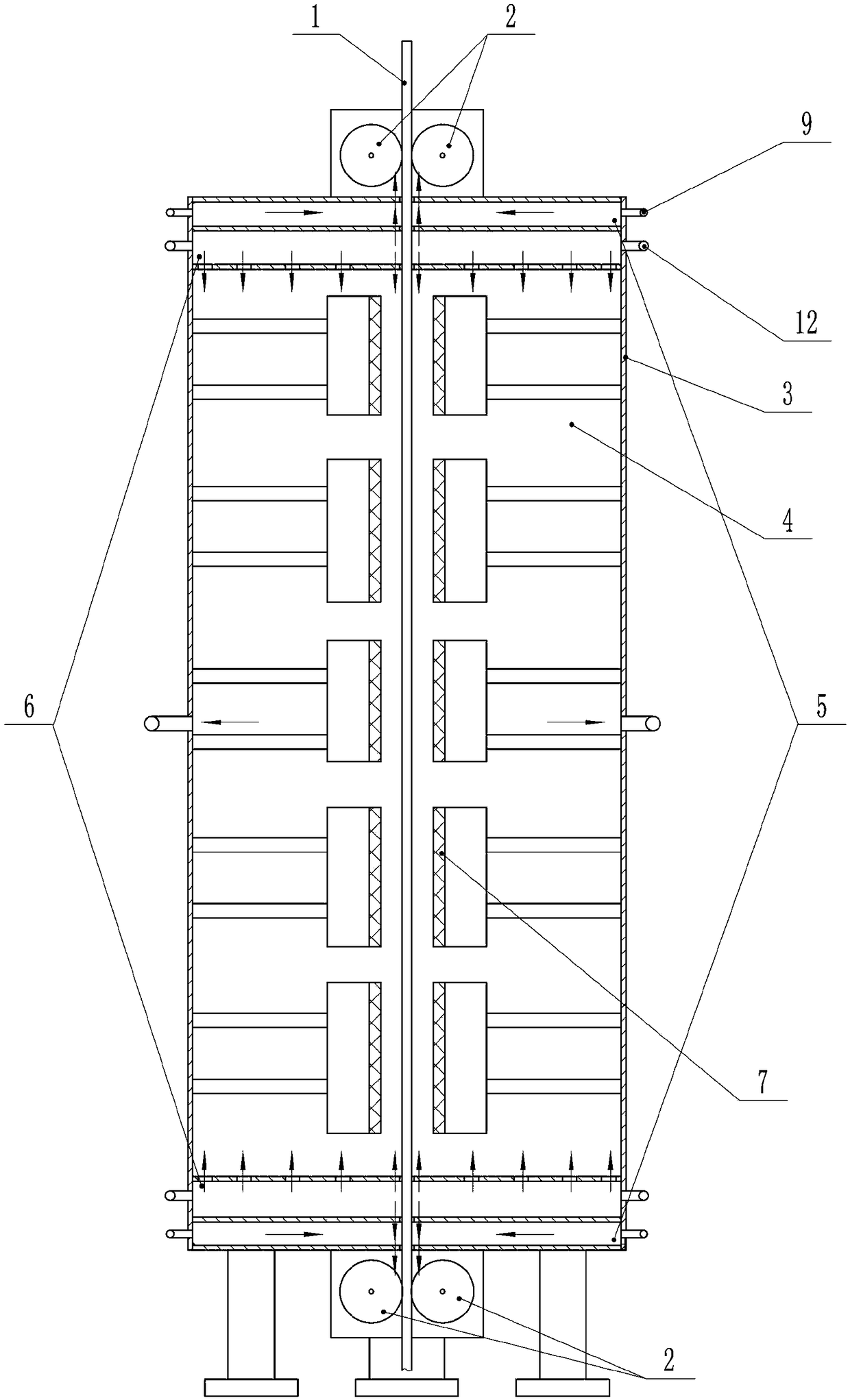 Nickel iron battery pulp belt drying device and method