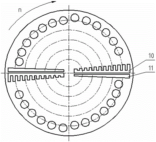 Method and device for conducting impact crushing on brittle fine granular layers through pneumatic dielectric spheres