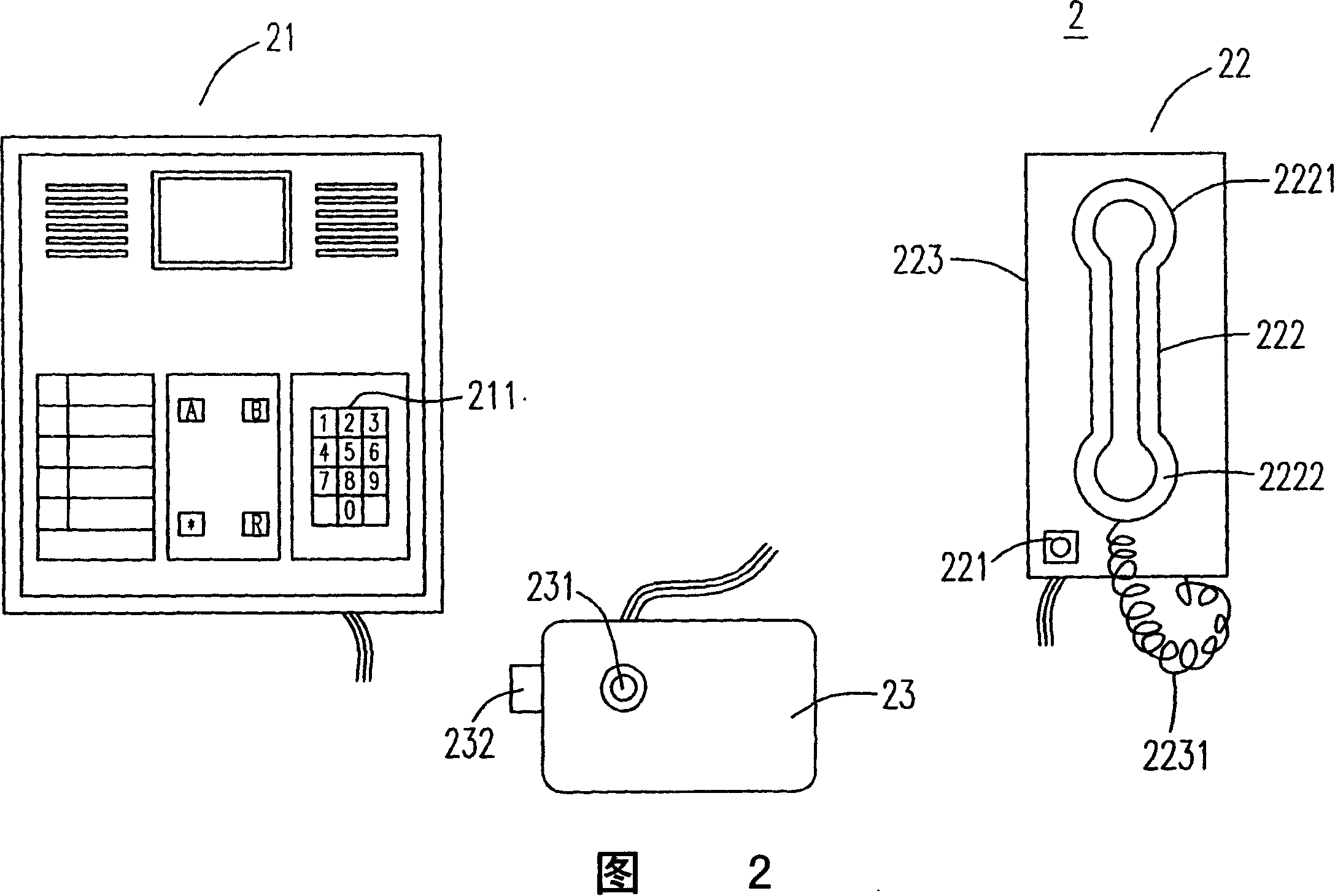 Monitoring system having AC/DC self-support power supply equipment and interphone system