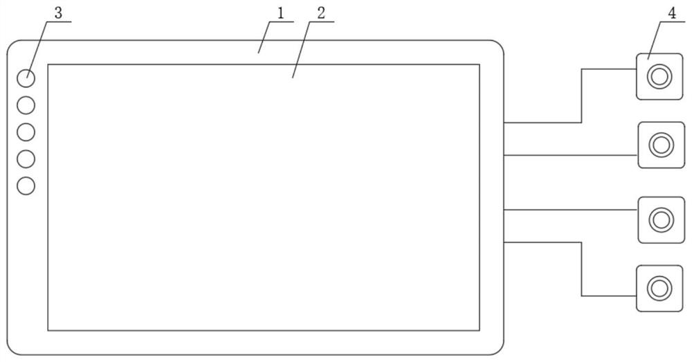 Truck monitor with multi-picture blind area reversing auxiliary system