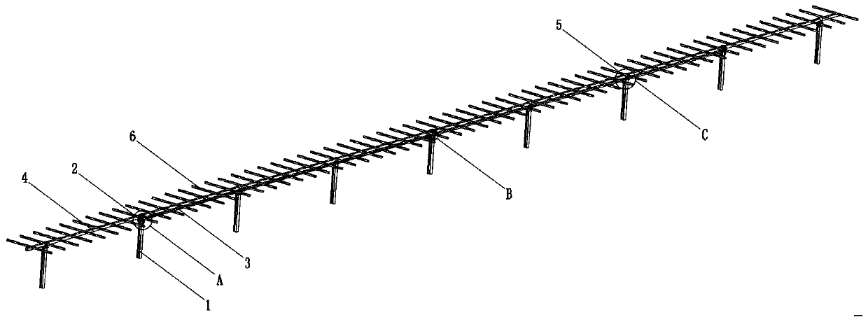 Flat single-shaft multi-point transmission system