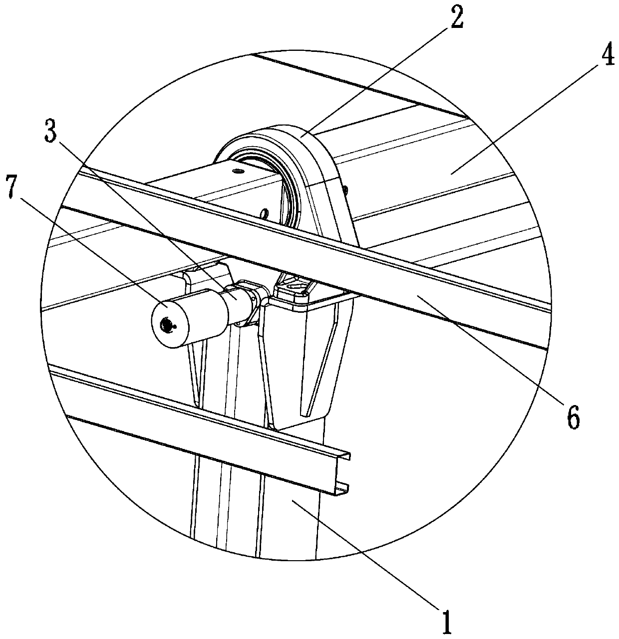 Flat single-shaft multi-point transmission system