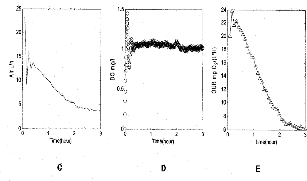 Method for monitoring biological treatment oxygen uptake rate of sewage and controlling aeration quantity