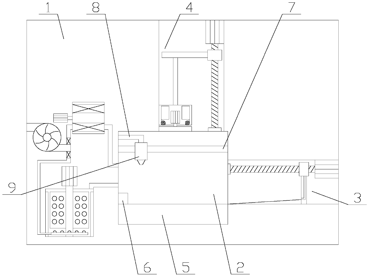 A 3D printing device with humidity control and anti-warping functions