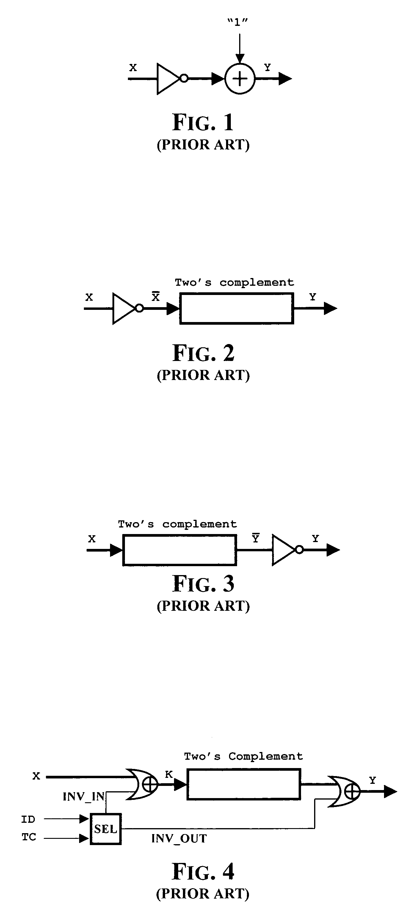 Method and relative circuit for incrementing, decrementing or two's complementing a bit string